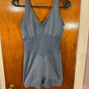 Women's Blue Sleeveless Romper